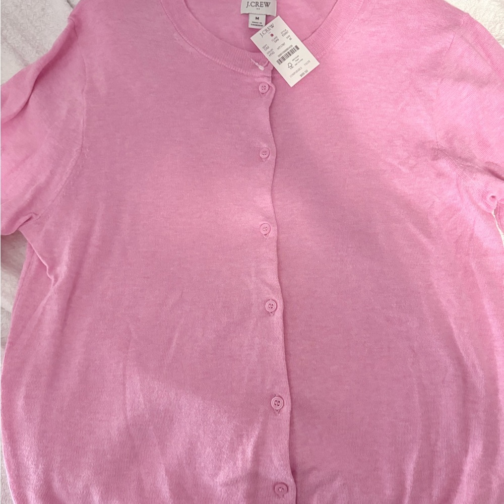 J. Crew Light Pink Button-Up Cardigan